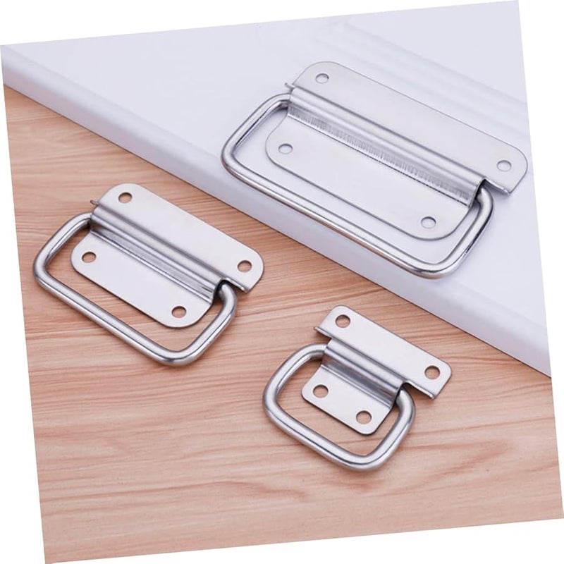 5pcs Stainless Steel Folding Pull Handles for Toolboxes Cabinets Home Office Use - Image 2